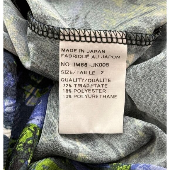 Issey Miyake Cowl Neck Blouse Top Artsy Abstract Slinky Knit Black Blue Size 2 - Picture 10 of 12